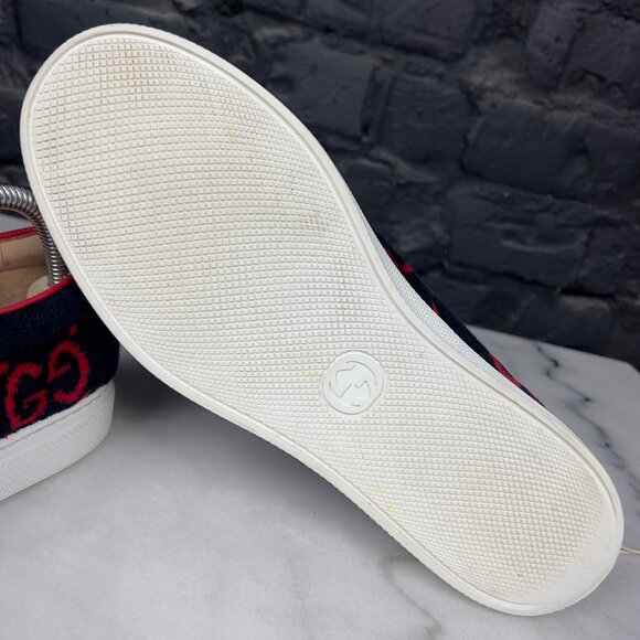 GUCCI Web GG Low Sneakers Black Velour 7.5 G or 8 US 41.5 EUR - Picture 15 of 16